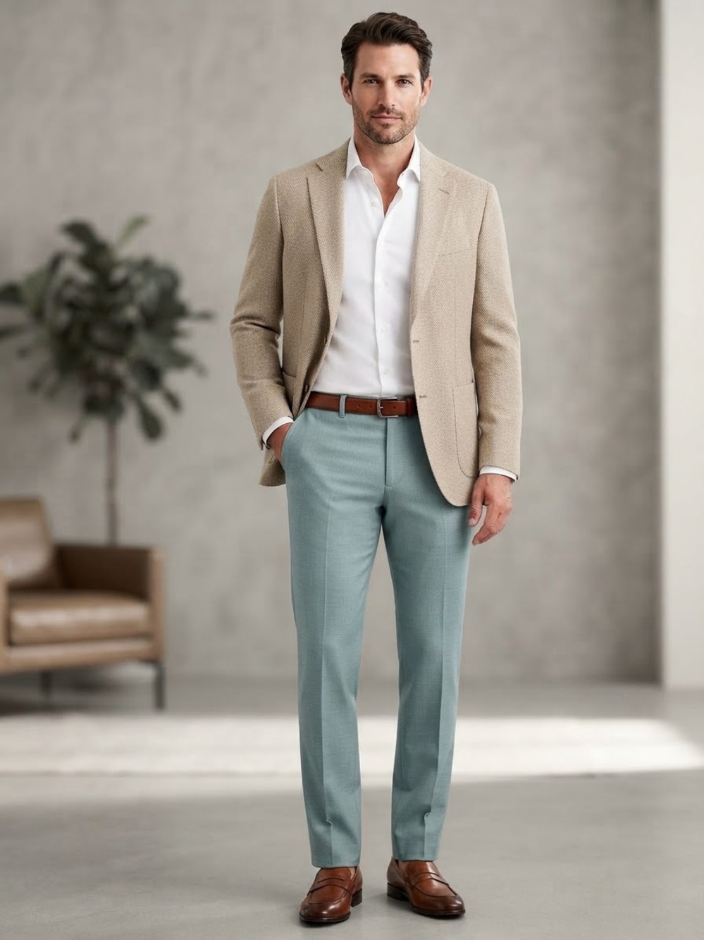 Men’s Dress Pant in Seafoam Green -NWOT